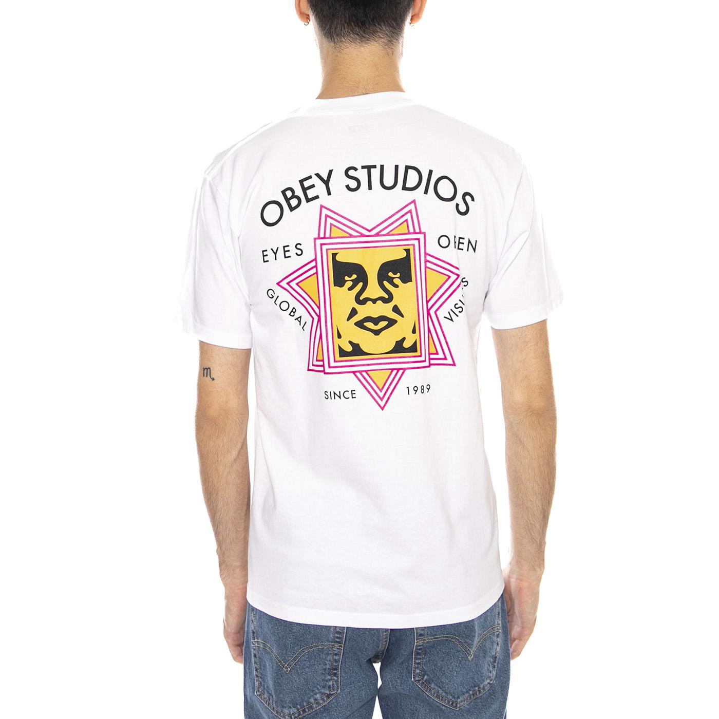 OBEY Global Visuals Tee -- Maglietta Girocollo Uomo Bianca 165264232 WHT OBEY 