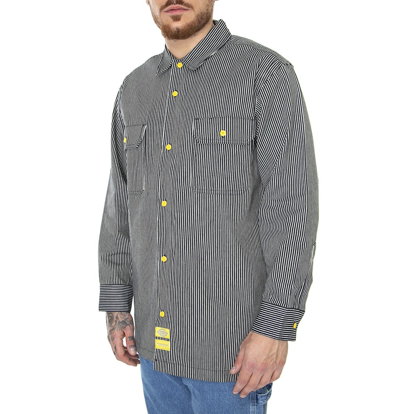 NYS LS Twill Work Shirt Hickory Stripe - Camicia Uomo Multicolore DK0A4Y42HS01  DICKIES 