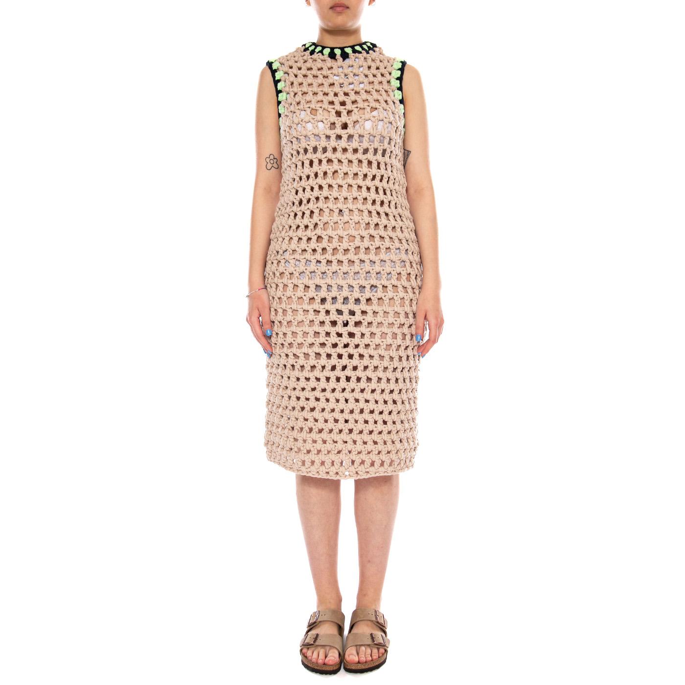 ANGELITA MAXI CROCHET DRESS BEIGE - Abito Perforato Donna Beige 1154391 BG UGG 