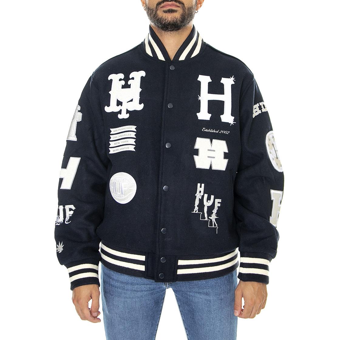 20 Year Classic H Varsity Jacket Navy - Giacca Invernale Uomo Blu JK00368-NAVY  HUF 