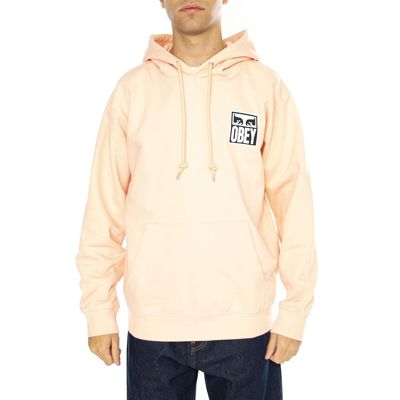 Obey Eyes Icon 2 Box Fit Premium Hooded Fleece Peach Parfait - Felpa Uomo Rosa 117462142-PHP  OBEY 