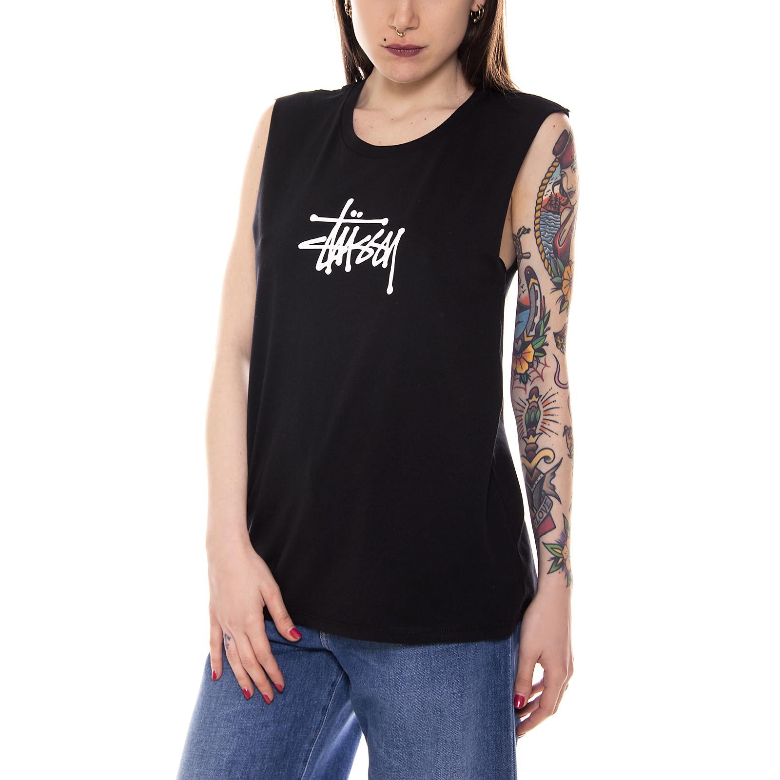 BASIC STUSSY MUSCLE TEE BLACK 2941353-BLACK  STUSSY 