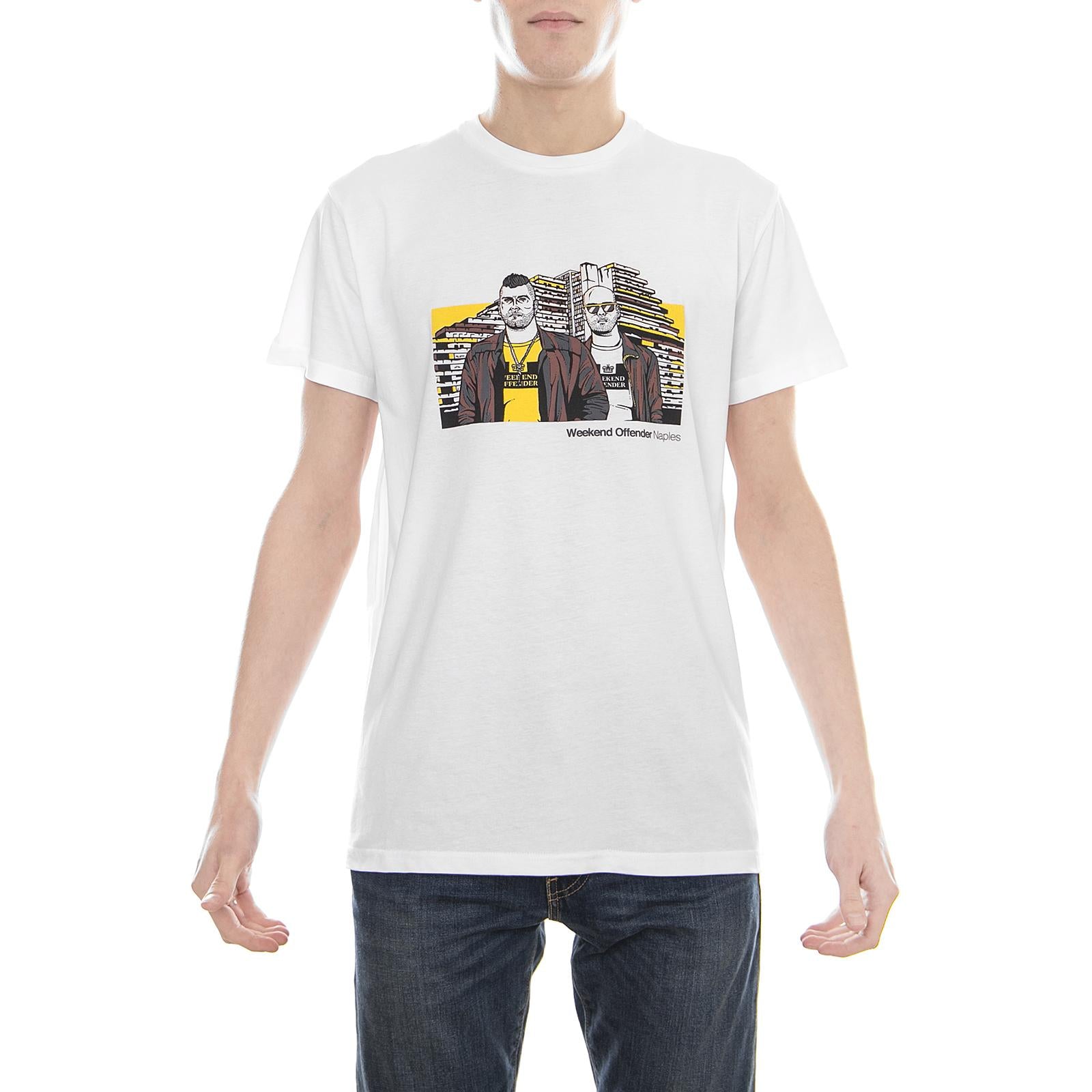 Gomorra T-Shirt - White - Maglietta Girocollo Uomo Bianca WOTSB001-WHITE  WEEKEND OFFENDER 