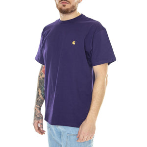 S/S Chase T-Shirt Tyrian / Gold - Maglietta Girocollo Uomo Viola I026391.1YVXX  CARHARTT WIP 