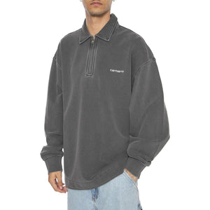 Piqué Script Sweat Black / White - Felpa Uomo Grigia I035188.0D2GD  CARHARTT WIP 