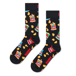 Chips Bag Socks - Calzini Multicolore<BR/><BR/> P003168 BLACK HAPPY SOCKS 