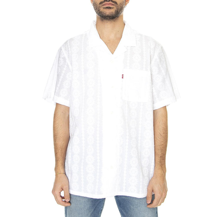 The Sunset Camp Shirt Walter Embroidery Neutral - Camicia Maniche Corte Uomo Bianca 72625-0074  LEVIS 