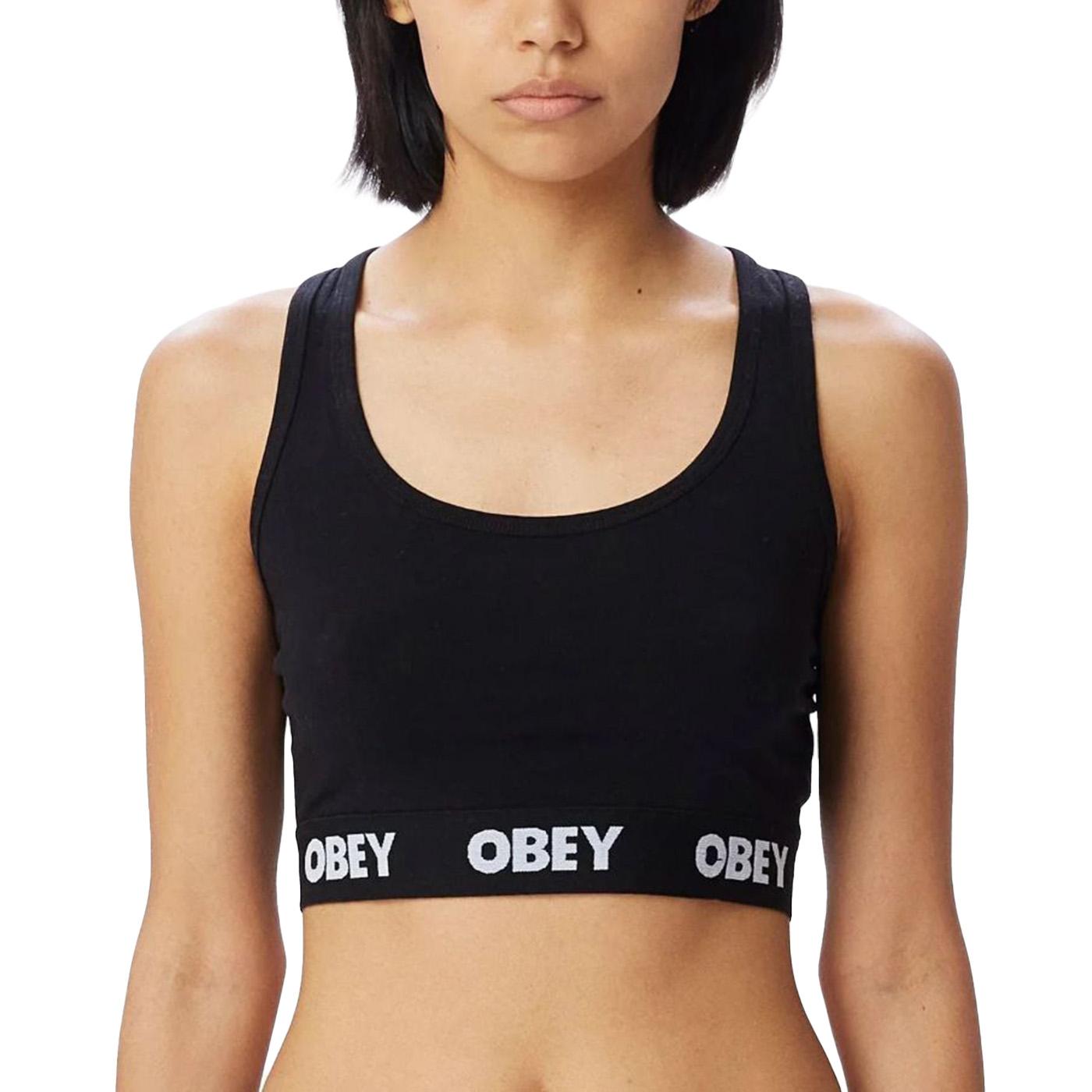 Obey Bralette Black - Canotta Cropped Donna Nera 231170030-BLK  OBEY 