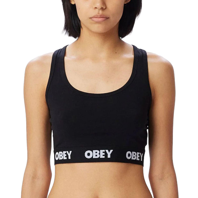 Obey Bralette Black - Canotta Cropped Donna Nera 231170030-BLK  OBEY 