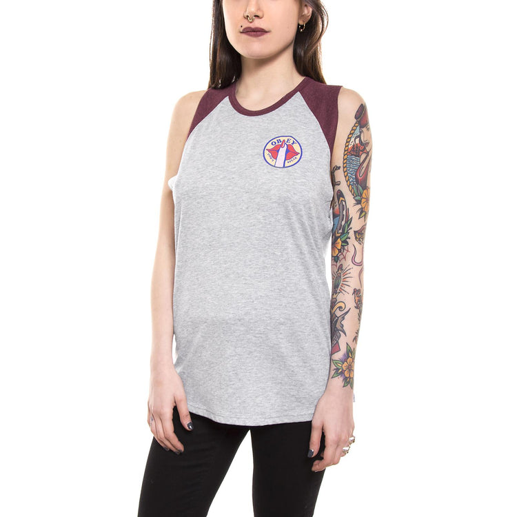 DON?T SPEAK GORDON CUT OFF RAGLAN  WINE 266221037-WNE  OBEY 