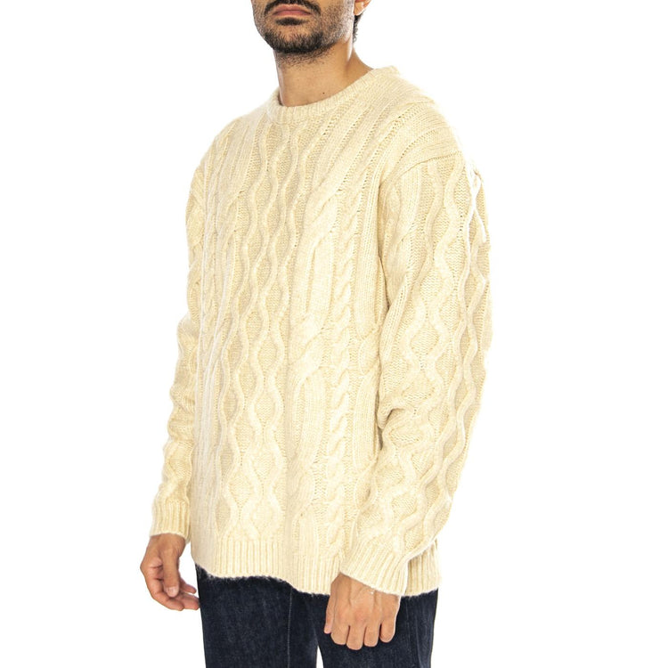 Battery Crewneck Sweater Parkside Cable Neutral  - Maglione Girocollo Uomo Beige A0708-0022  LEVIS 