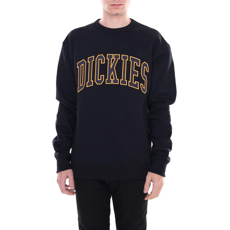 Fredricksburg Black - Felpa Girocollo Uomo Nera 02 200213-BK . DICKIES 