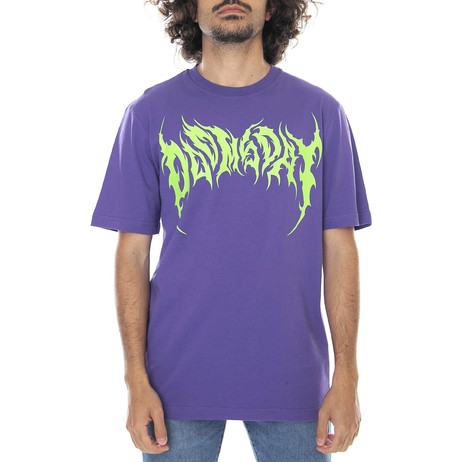 Mens Dark T-Shirt - Purple - Maglietta Girocollo Uomo Viola 0252PUR . DOOMSDAY 