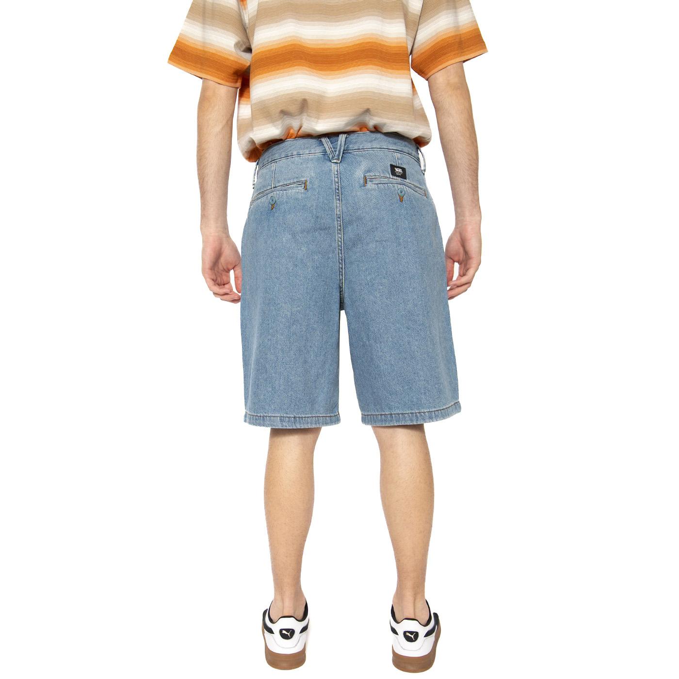 Authentic Chino Loose Pleated Denim Short Stonwash / Blue - Bermuda Uomo Blu VN000M2DCDX1  VANS 