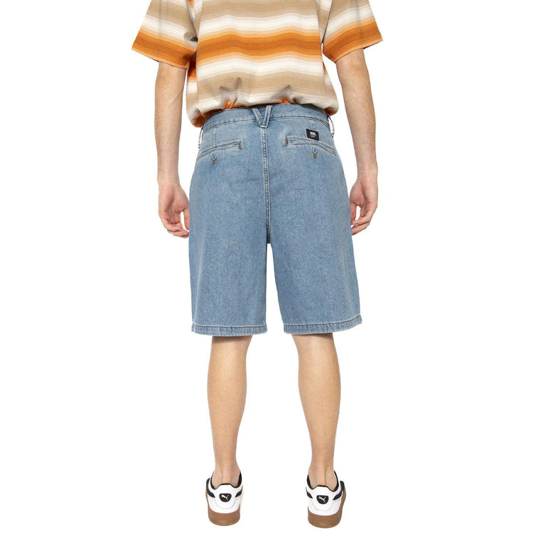 Authentic Chino Loose Pleated Denim Short Stonwash / Blue - Bermuda Uomo Blu VN000M2DCDX1  VANS 