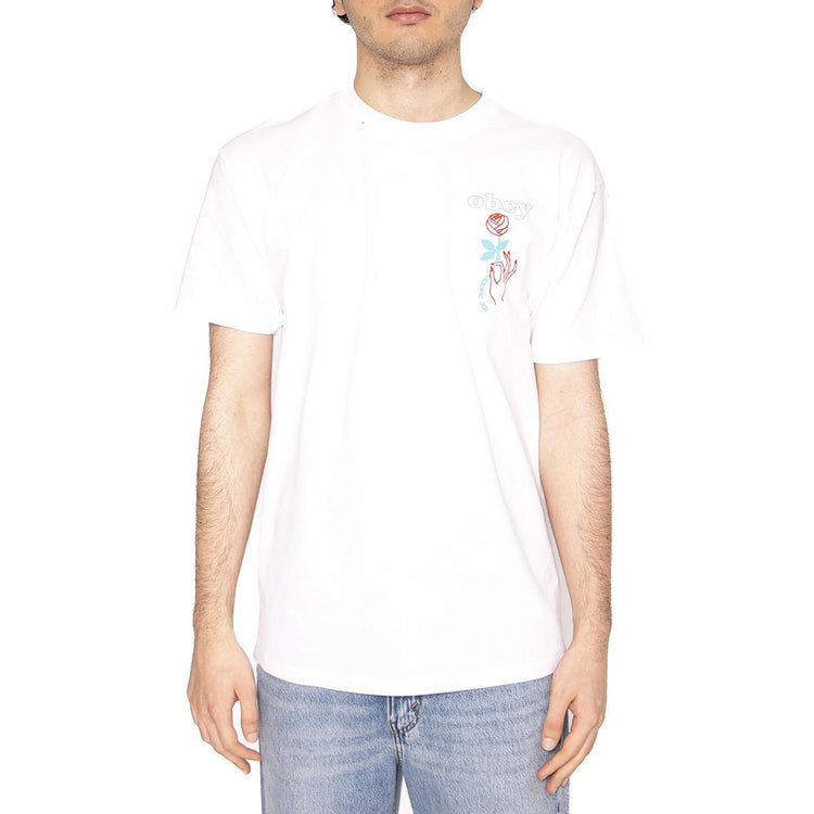 Obey Spring Forth Tee White - Maglietta Girocollo Uomo Bianca 165263945-WHT  OBEY 