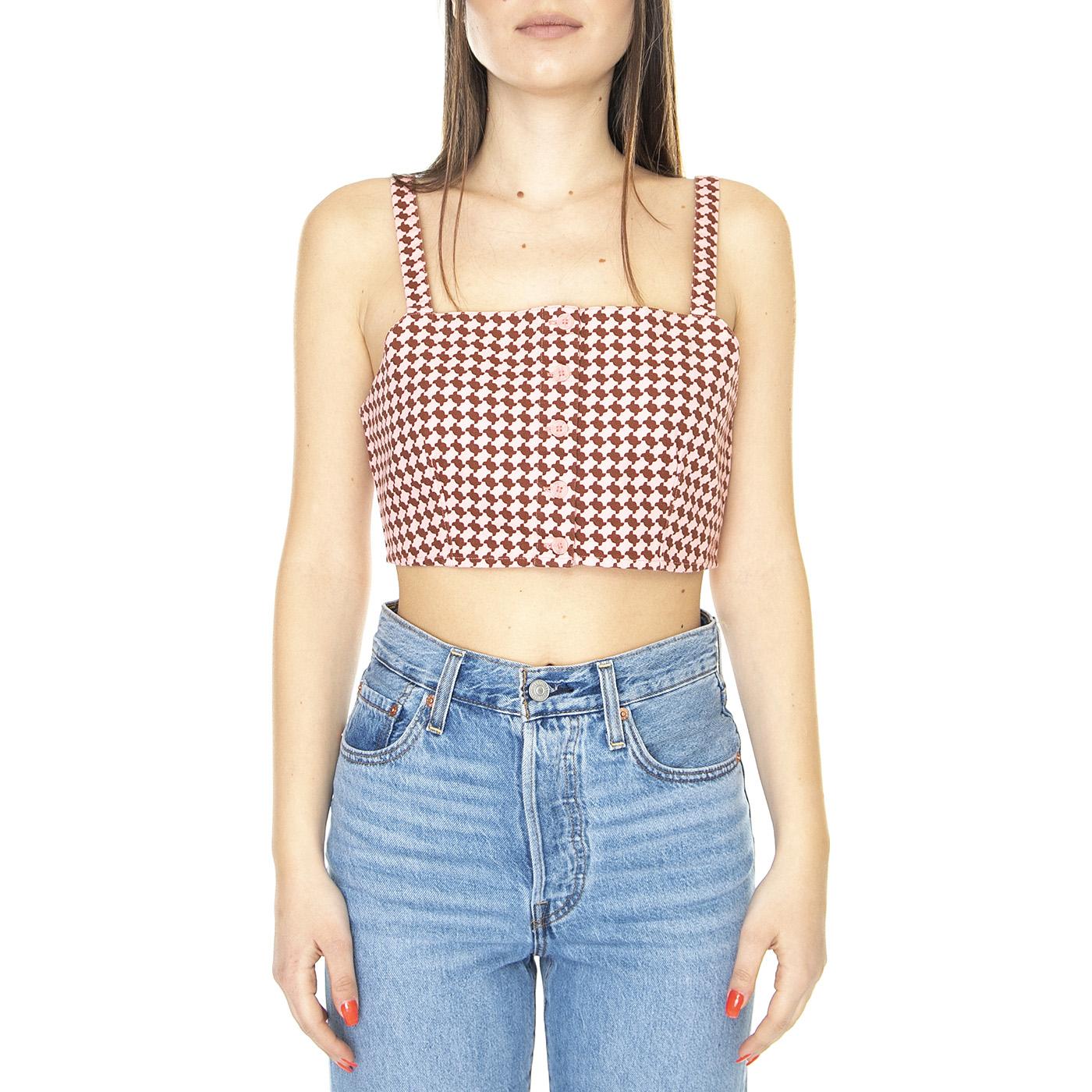 Nadia Crop Top Houndstooth Geo Cherry MA Multicolored - Top Donna Multicolore A4599-0000  LEVIS 