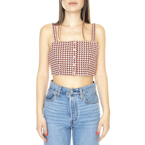 Nadia Crop Top Houndstooth Geo Cherry MA Multicolored - Top Donna Multicolore A4599-0000  LEVIS 