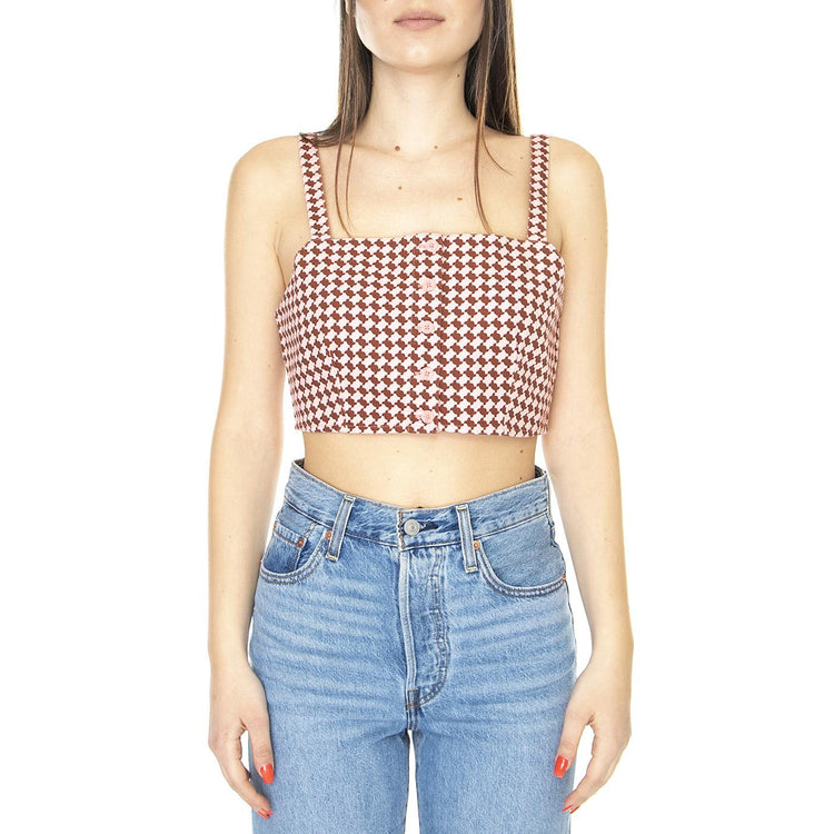 Nadia Crop Top Houndstooth Geo Cherry MA Multicolored - Top Donna Multicolore A4599-0000  LEVIS 
