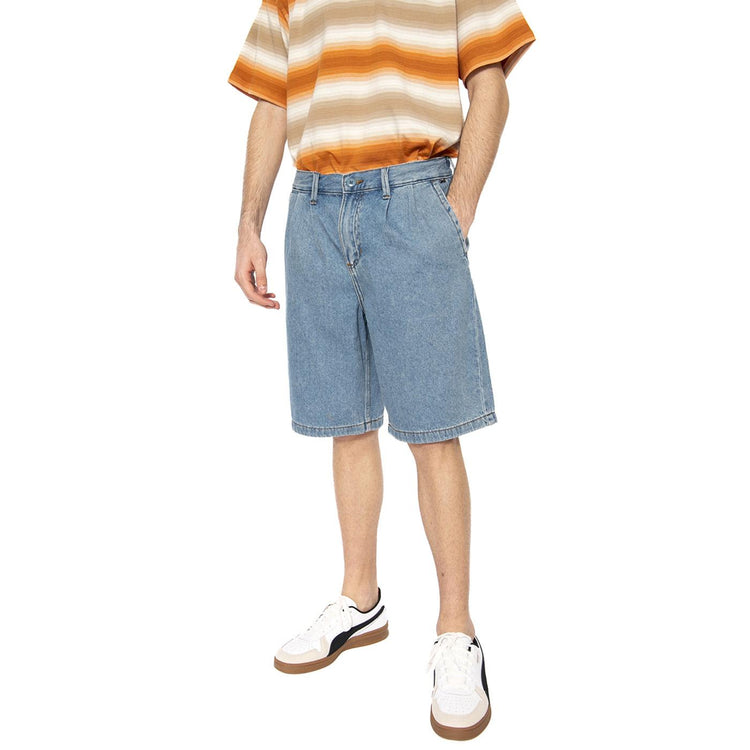 Authentic Chino Loose Pleated Denim Short Stonwash / Blue - Bermuda Uomo Blu VN000M2DCDX1  VANS 
