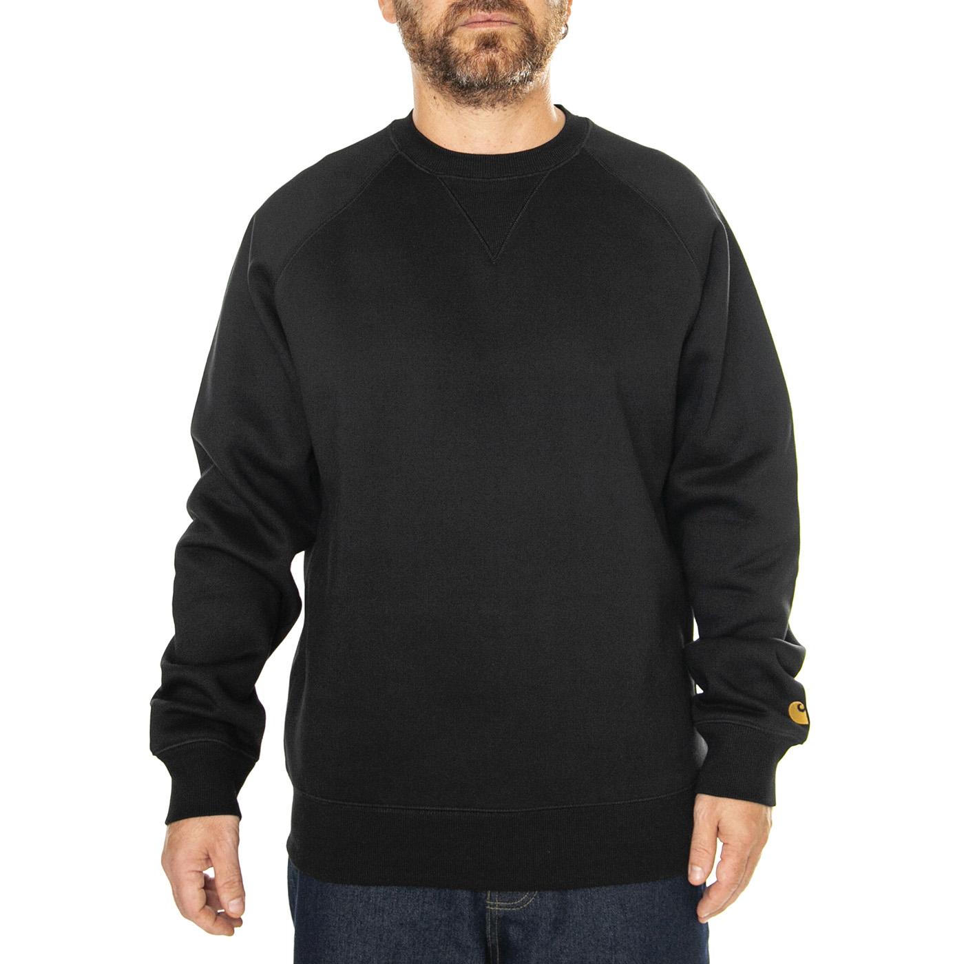 Chase Sweat Black / Gold - Felpa Girocollo Uomo Nera I033660.00FXX  CARHARTT WIP 