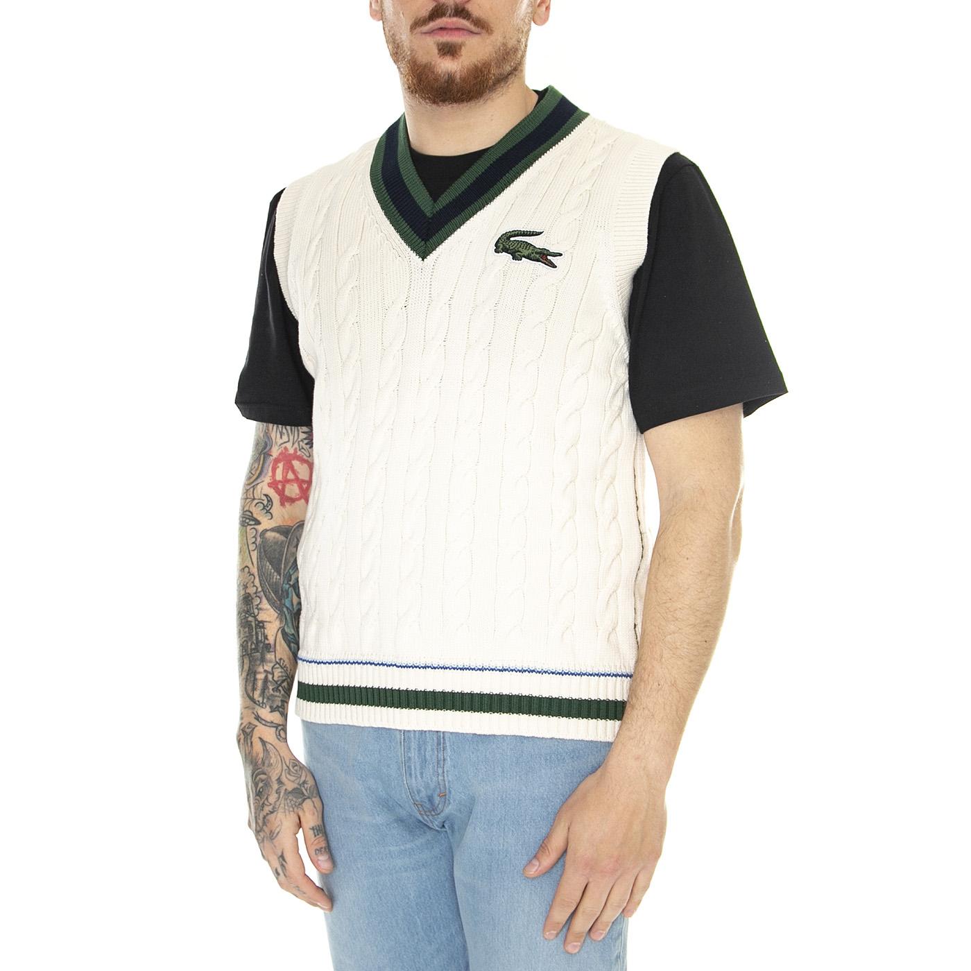 Pullover R1T Beige - Gilet in Cotone Uomo Beige AH6446-R1T  LACOSTE 