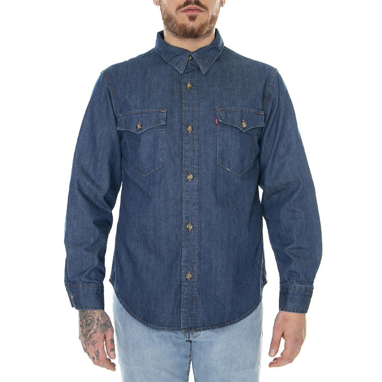 Relaxed Fit Western Reverse Dark Indigo Flat Finish - Camicia Uomo Denim Jeans Blu A1919-0020  LEVIS 