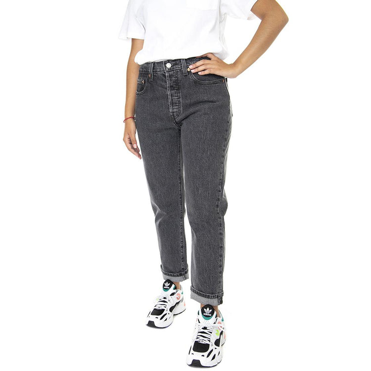 501 Crop Mesa Cabo Fade Black - Pantaloni Denim Jeans Donna Grigi 36200-0111  LEVIS 