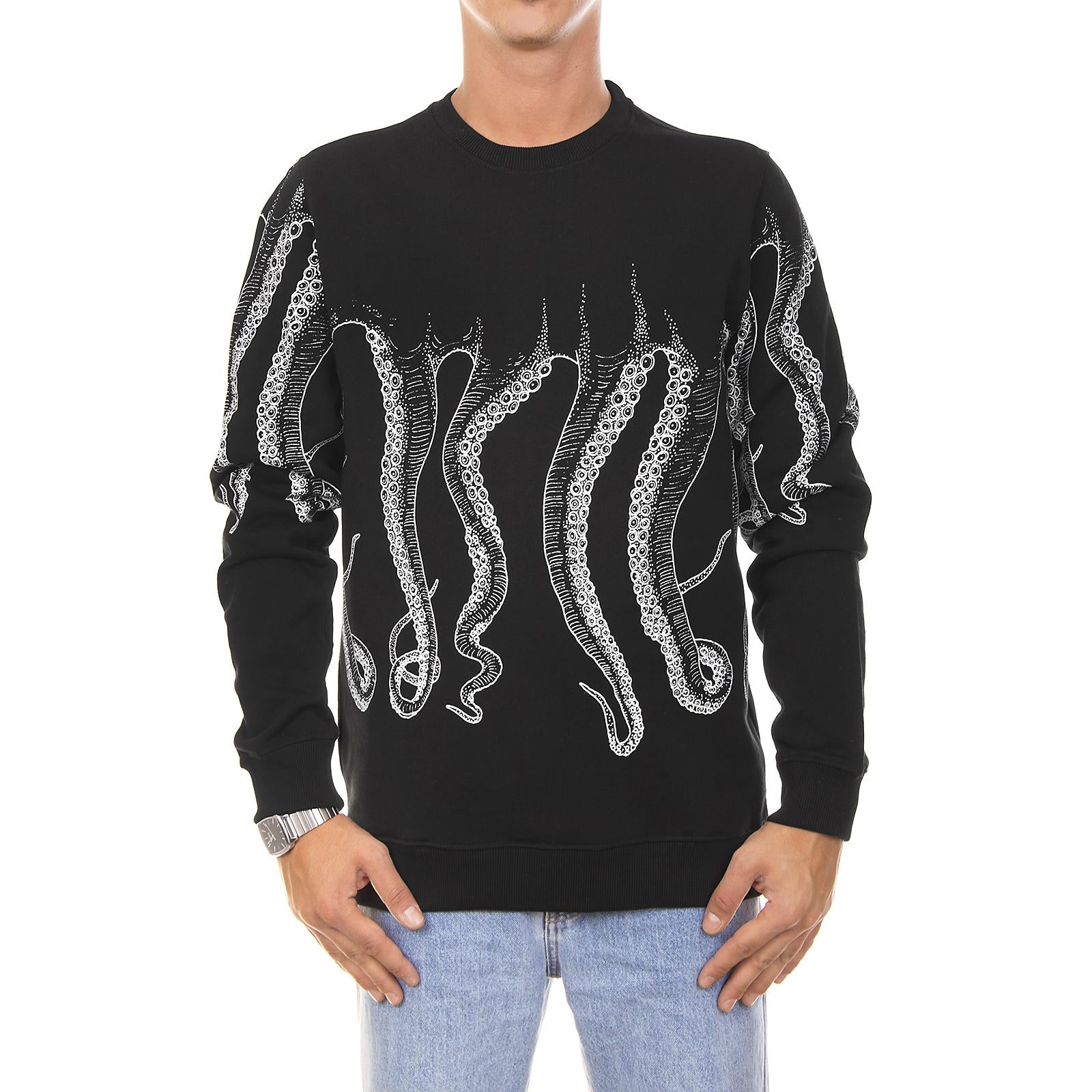 OCTOPUS OUTLINE CREWNECK WHITE BLACK 88453_4  OCTOPUS 