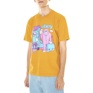 M' Obey Bigfoot Heavyweight Tee Sun Dial - Maglietta Girocollo Uomo Arancione 166913459-SDL  OBEY 