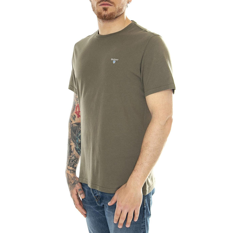 Tartan Sports Tee Pale Sage - Maglietta Girocollo Uomo Verde SS24-MTS0670-SG15  BARBOUR 