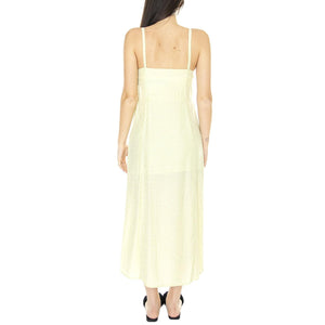 Vestido Midi con Tirantes de Jacquard con Flores Verde - Abito Donna Verde 31W/11236  WILD PONY 