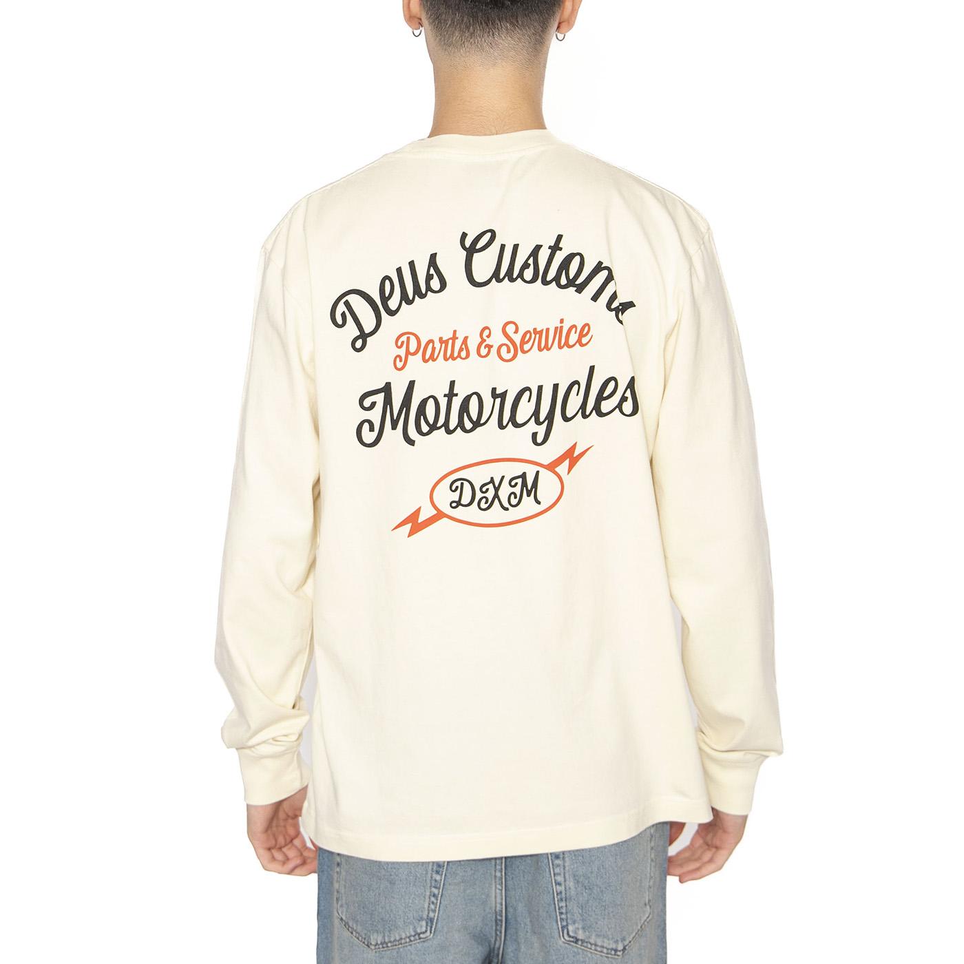 Iota Ls Tee Dirty White Maglietta Girocollo Maniche Lunghe Uomo Beige DMP251946A_DWH  DEUS EX MACHINA 