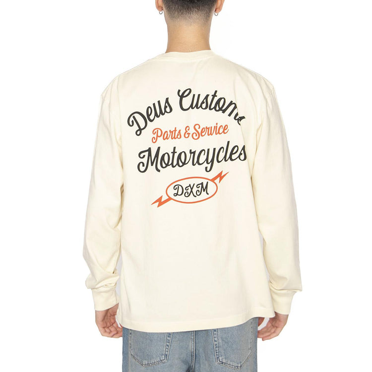 Iota Ls Tee Dirty White Maglietta Girocollo Maniche Lunghe Uomo Beige DMP251946A_DWH  DEUS EX MACHINA 