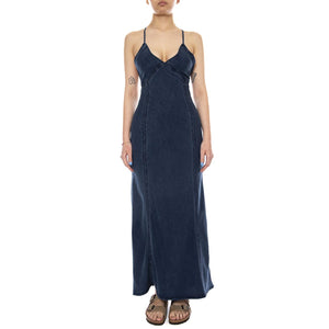 SLIP DRESS FROZEN IN TIME BLUE - Abito Donna Lungo Blu 112378515 BL LEE 