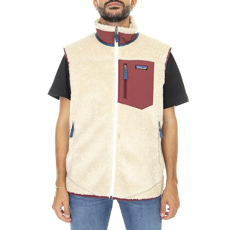 M's Classic Retro-X Vest Dark Natural w/Sequoia Red - Giacca Invernale Smanicata Uomo Beige 23048-DNSQ  PATAGONIA 