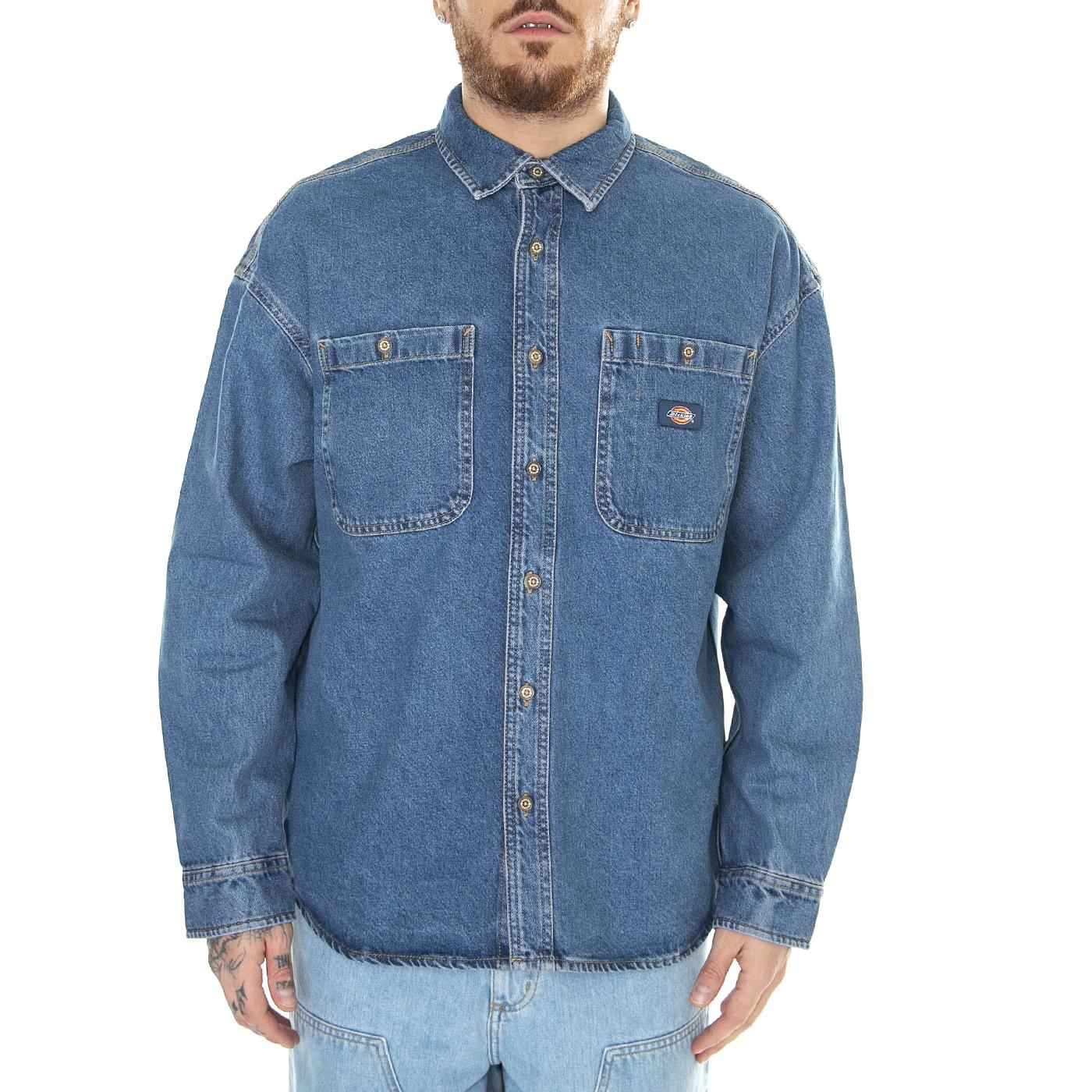 Houston Shirt Classic Blue - Camicia Denim Jeans Uomo Blu DK0A4YF5CLB1  DICKIES 