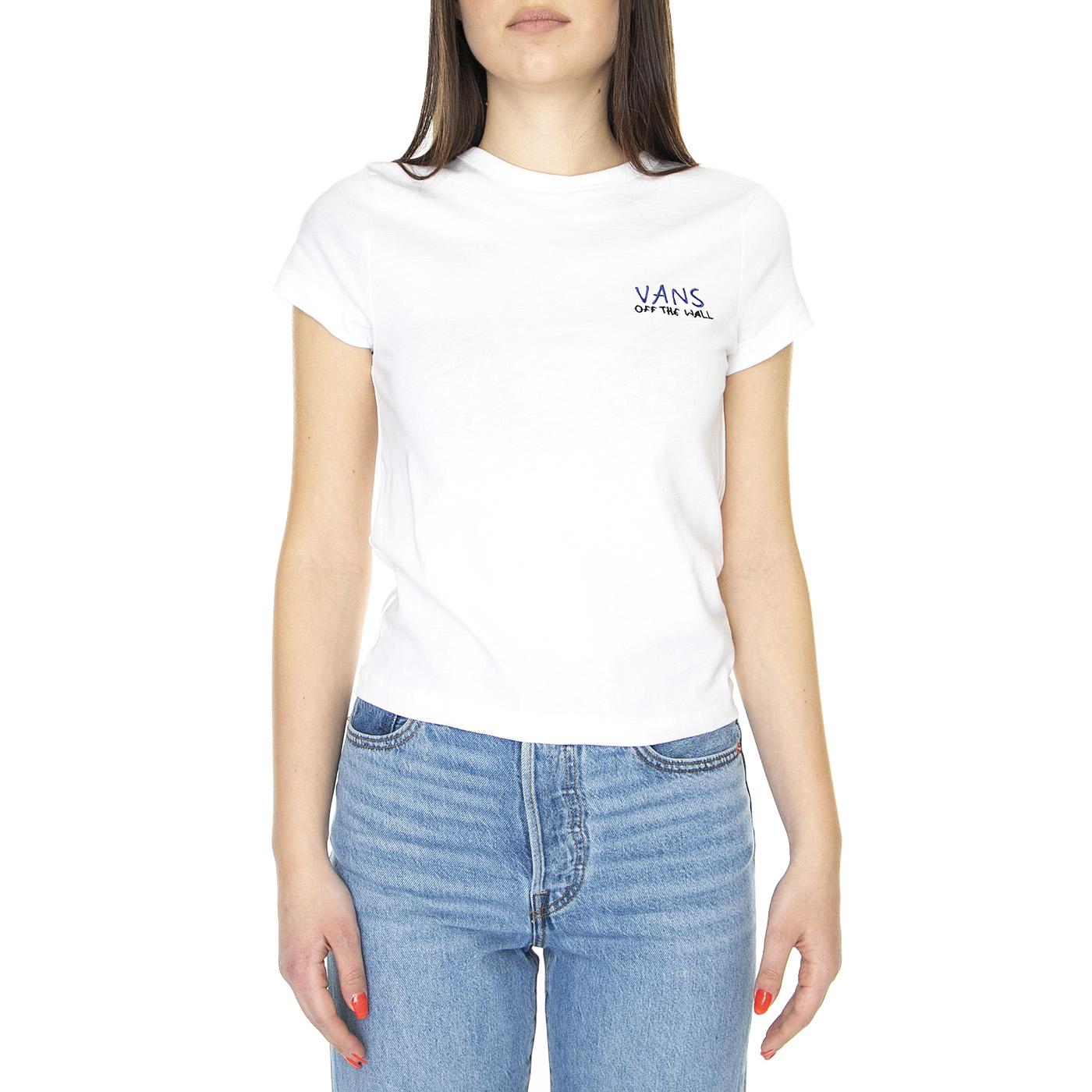 Breana Skate Mini Tee Geering White - Maglietta Girocollo Donna Bianca VN0007ANWHT1  VANS 