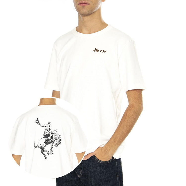 101 Tee Ecru - Maglietta Girocollo Uomo Bianca 112355688-WHITE  LEE 