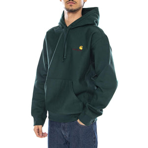 Hooded American Script Sweat Dark Fir - Felpa con Cappuccio Uomo Verde I028279.05AXX  CARHARTT WIP 