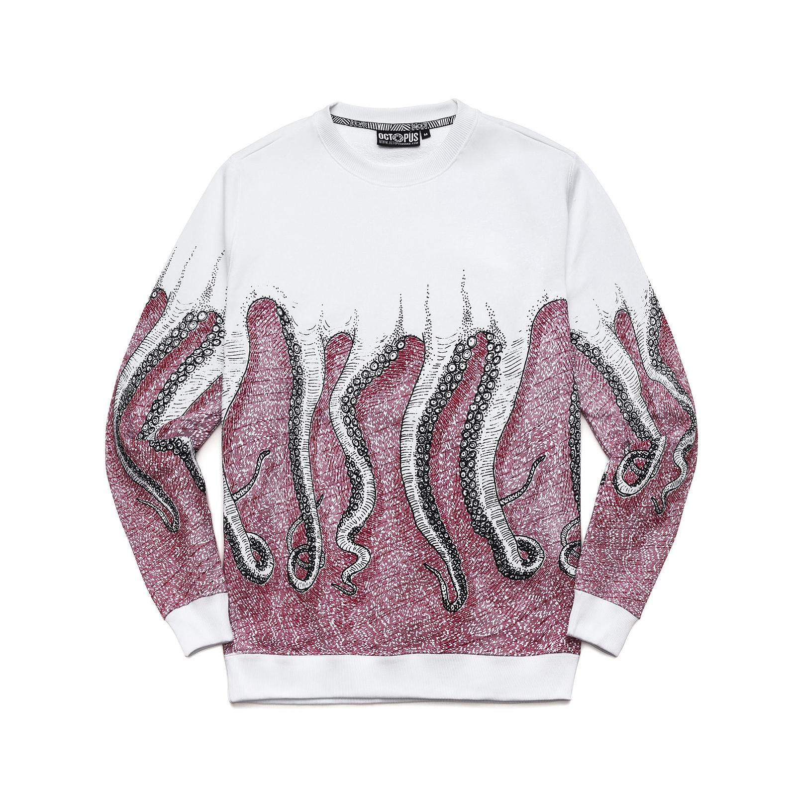 BLACKRED OCTOPUS CNC CREWNECK WHITE 18SOSC04-WHT  OCTOPUS 