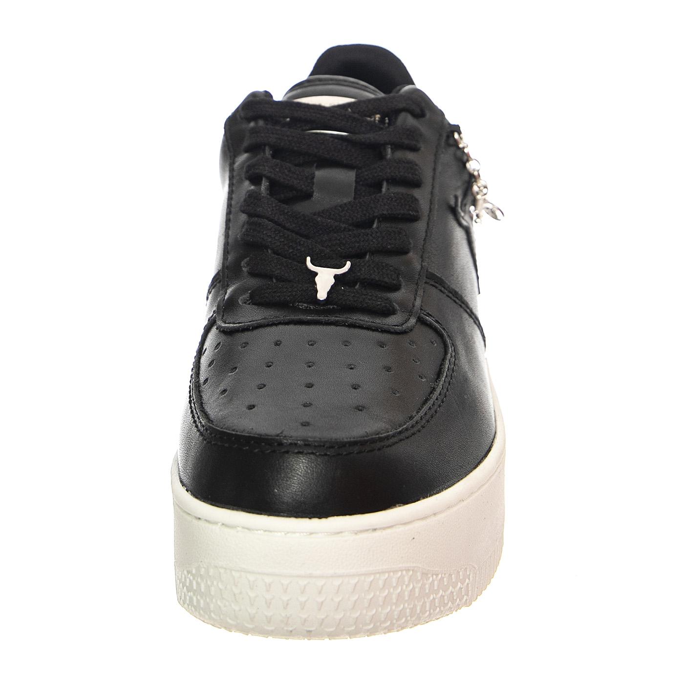 Roses Black / Silver / White - Scarpe Stringate Profilo Basso Donna Nere WSPROSES-BLKSIL  WINDSOR SMITH 