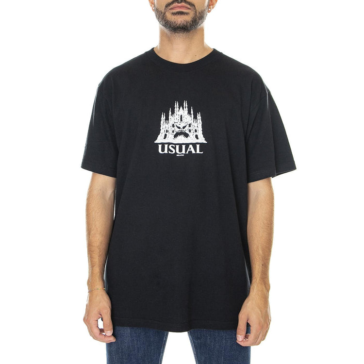 Dome T-Shirt Black - Maglietta Girocollo Uomo Nera W22T-DOME-BLK  USUAL 