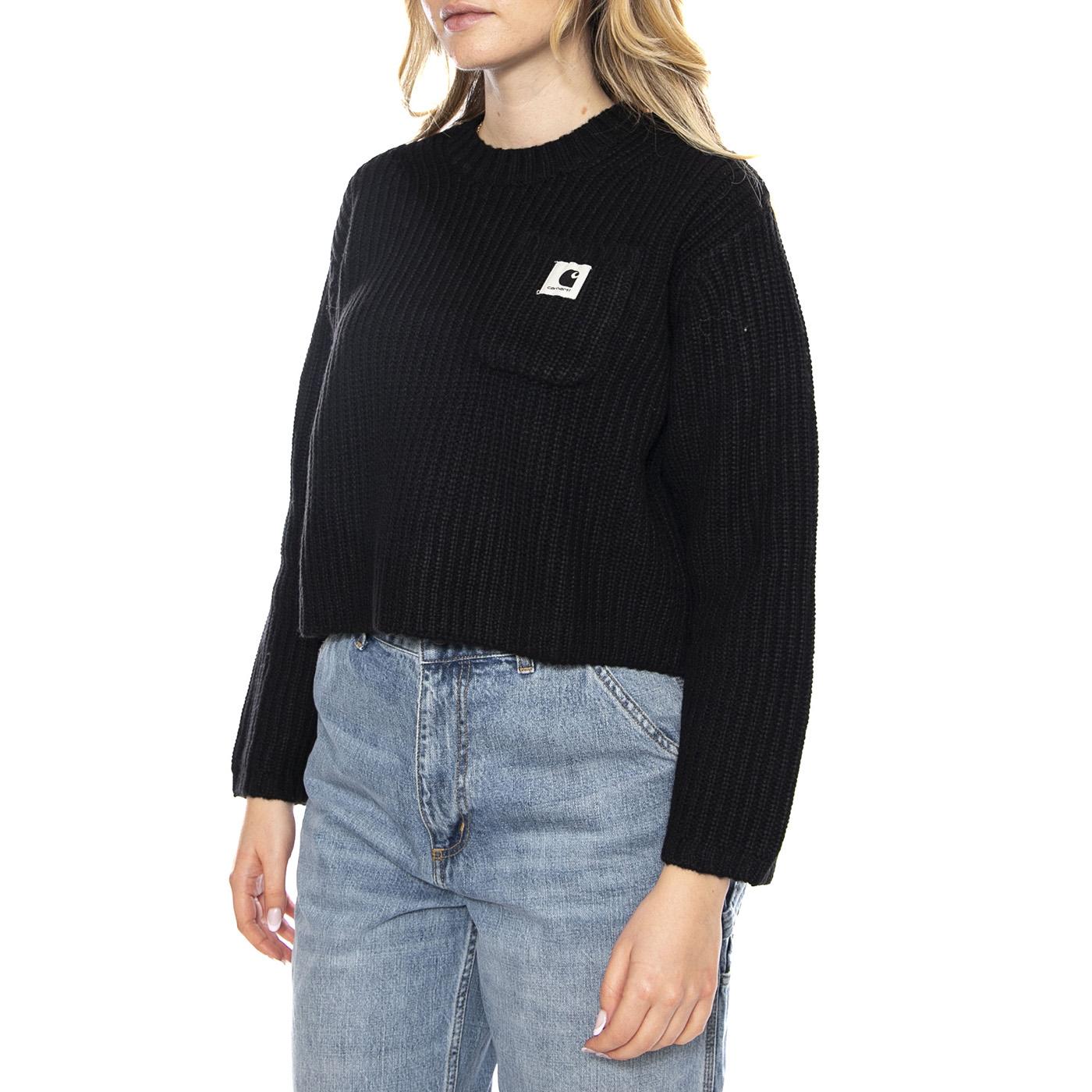 W Mira Sweater - Nero - Maglione Girocollo a Coste Donna I035382_89_XX . CARHARTT WIP 