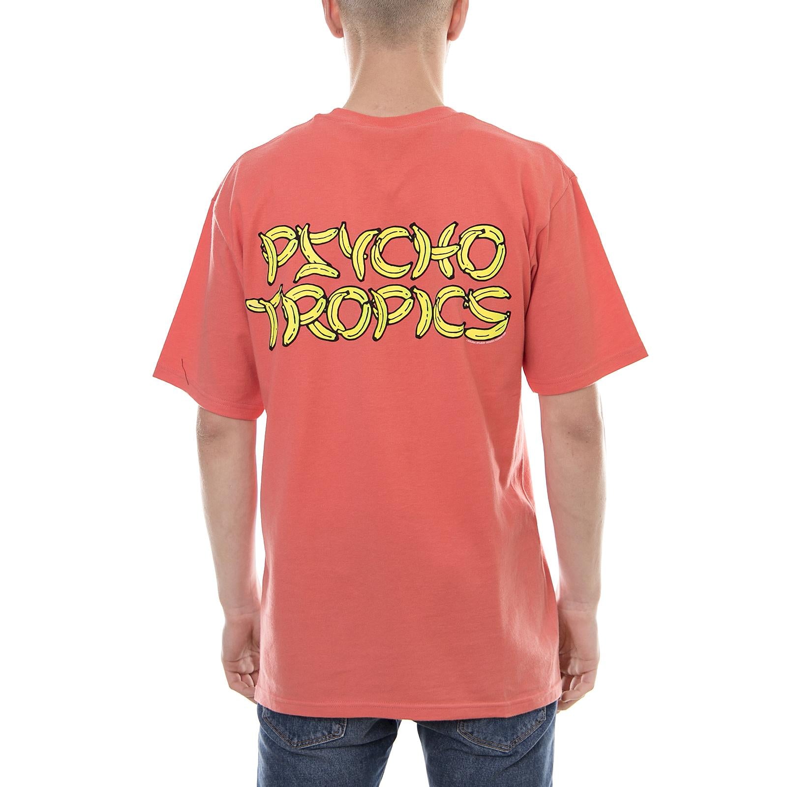 PSYCHO TROPICS TEE ROSE 1904232-ROSE . STUSSY 