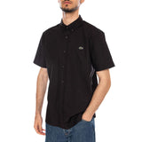 SHORT SLEEVE SHIRT BLACK - Men's Black Short Sleeve Shirt LACOSTE