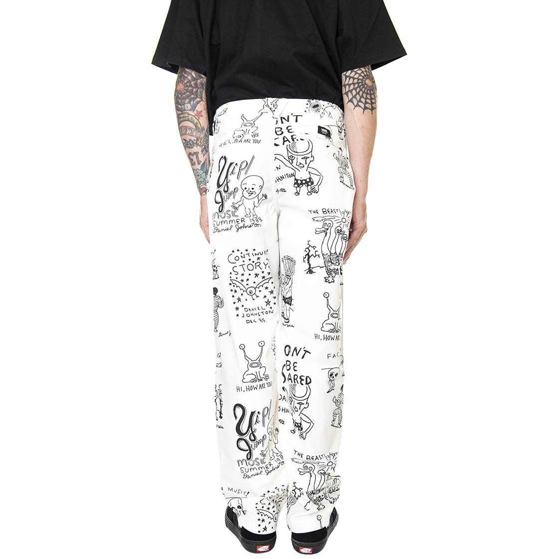 Vans x Daniel Johnston Authentic Chino Antique White - Pantaloni Chino Uomo Bianchi con Stampa VN0A7S573KS1  VANS 