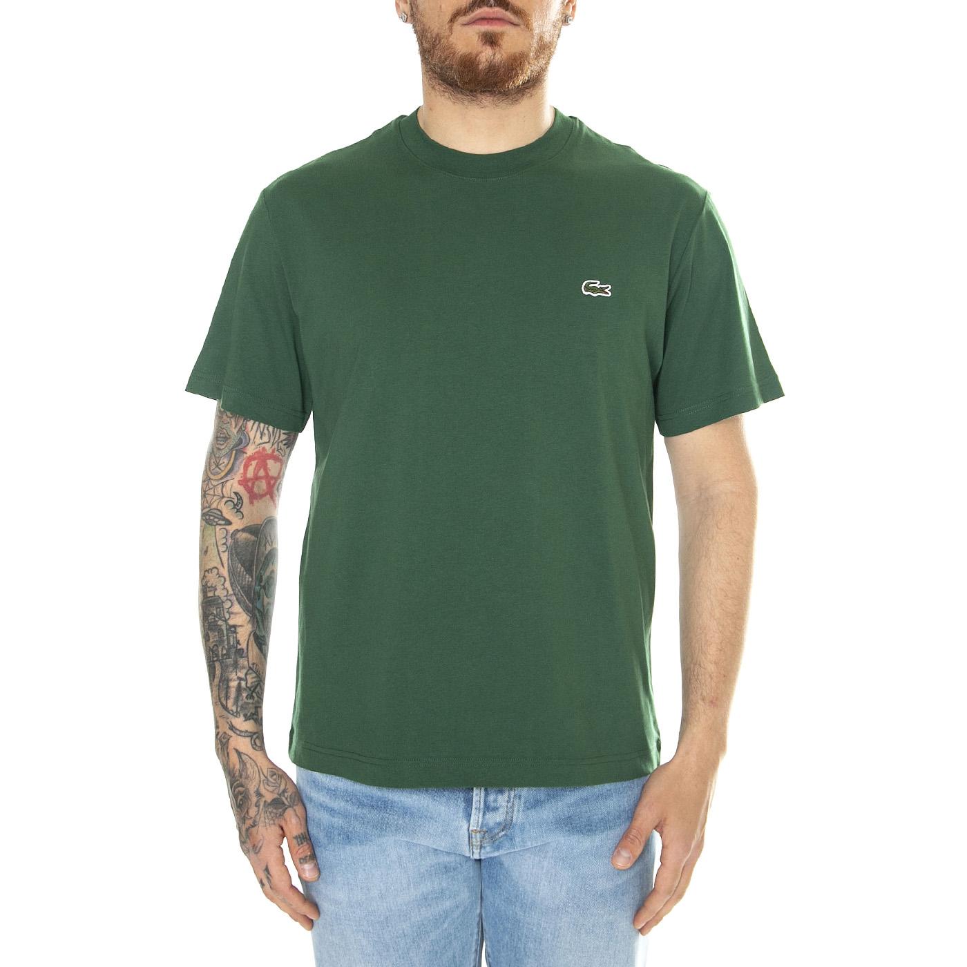 T-Shirt 132 Green  - Maglietta Girocollo Uomo Verde TH7318-132  LACOSTE 