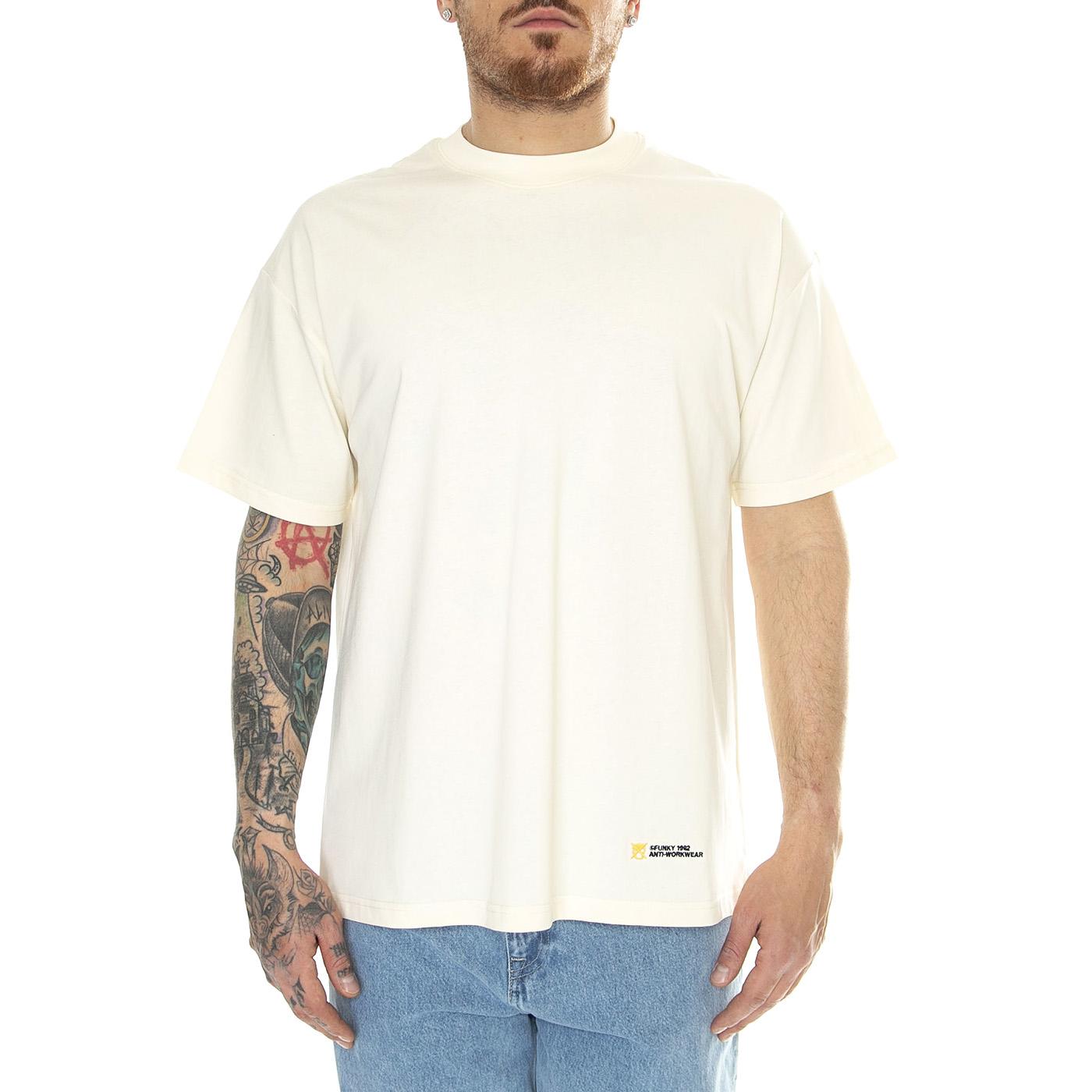 Walker Tee Off White - Maglietta Girocollo Uomo Beige FNKSS24-20512  FUNKY 