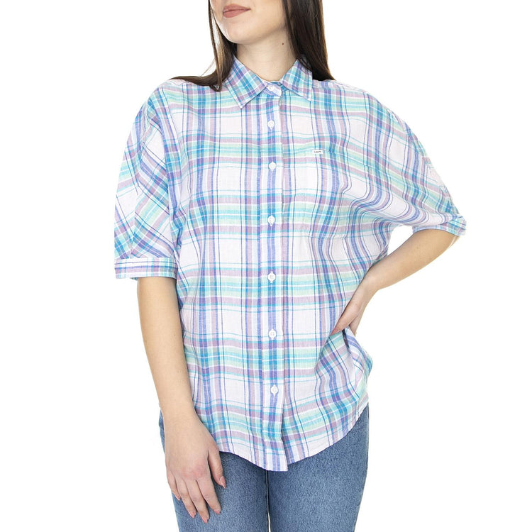 Relaxed One Pocket Shirt Plum Purple - Camicia Maniche Corte Donna Multicolore L51ASTA39  LEE 
